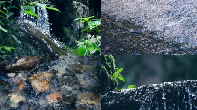 清澈溪流山泉水矿泉水雪山融水白酒广告水质