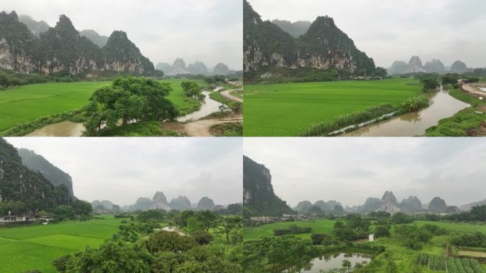 广西田园风光美。号称小桂林的原始素材1