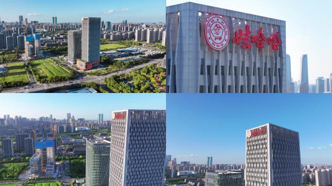 娃哈哈杭州公司大厦航拍延时