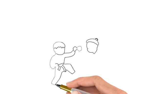 手绘武术比赛素材2