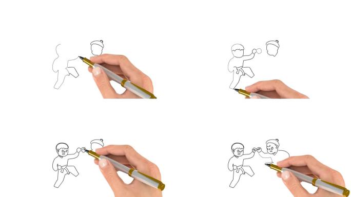 手绘武术比赛素材2