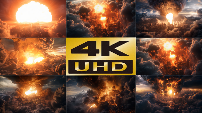 【4K高清】爆炸火焰烟雾
