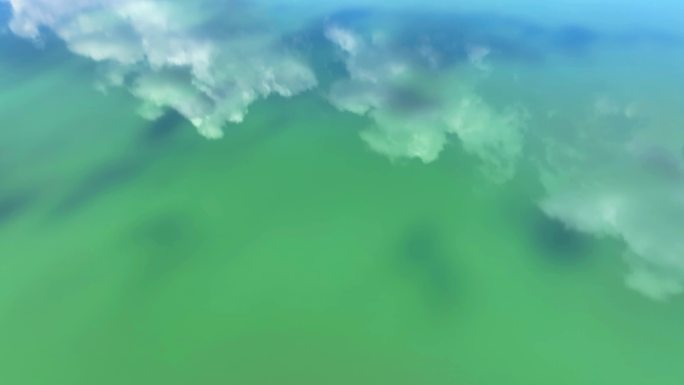 高原淡水湖泊4k航拍