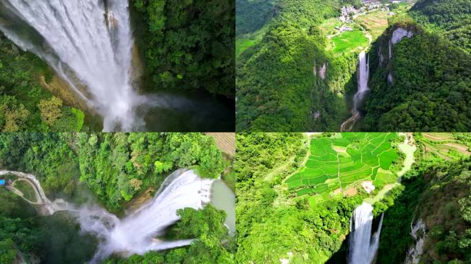 广西百色通灵大峡谷瀑布4K航拍