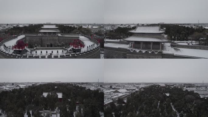 曲阜孔庙万仞宫墙 雪景