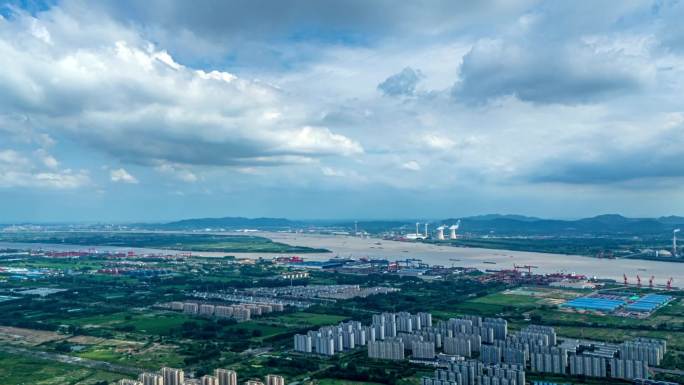 仪征东区 航拍延时 素材成品 蓝天白云