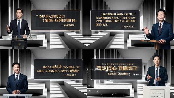 领导企业家讲话金句语录字幕展示