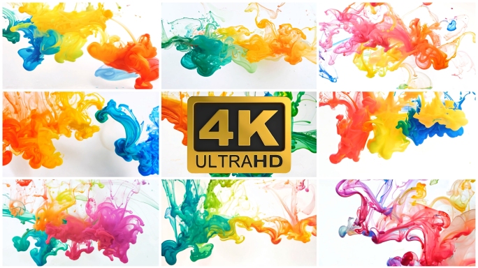 彩色颜料流动视觉艺术