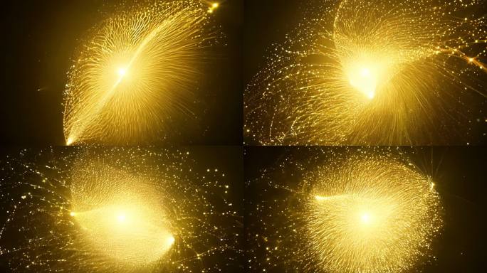 金黄色光线粒子转场