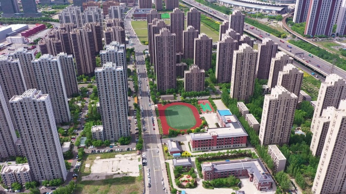 4K航拍天津滨海新区海港城海港公园