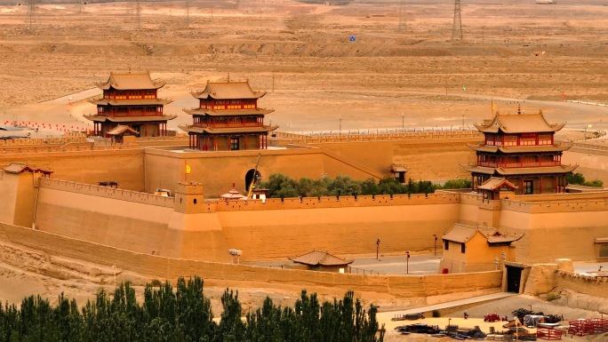 嘉峪关航拍 天下第一雄关航拍