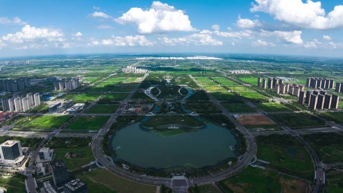 郑州航空港区双鹤湖航拍延时