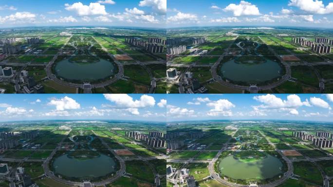 郑州航空港区双鹤湖航拍延时