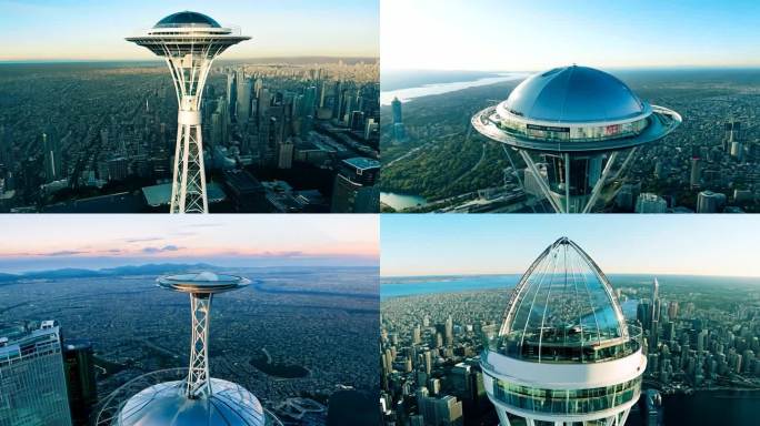 西雅图 - 太空针塔：未来建筑，观景平台