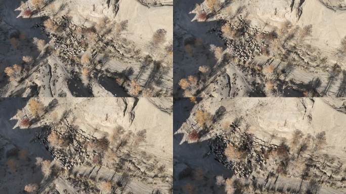 航拍新疆巴州和静县雅丹山谷