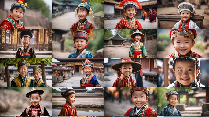 各民族儿童笑脸儿童节素材