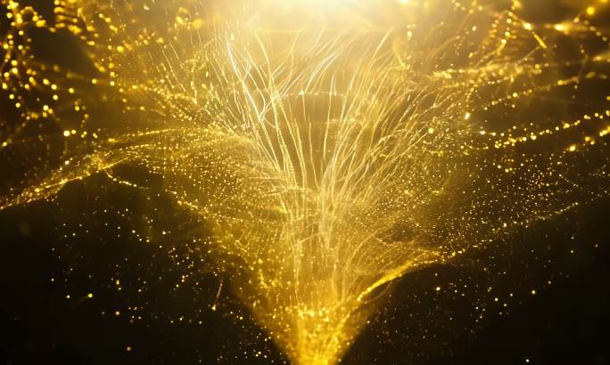 金黄色光线粒子转场