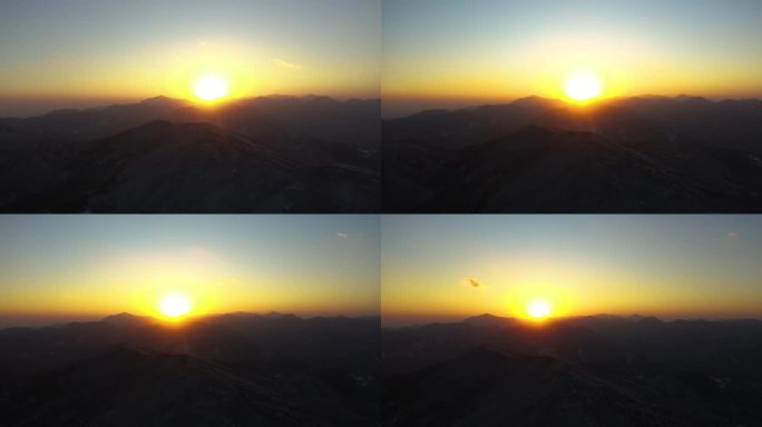 4K安吉云上草原山顶落日晚霞航拍空镜