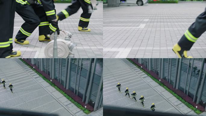 商场消防救援出动 演练