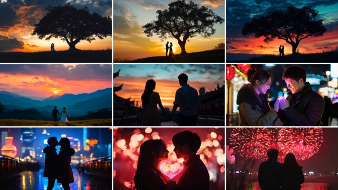 七夕情人节情侣约会浪漫情人节七夕恋人爱人