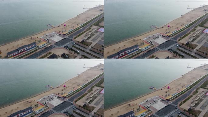 河北省沧州市渤海新区沧海文化风景区航拍