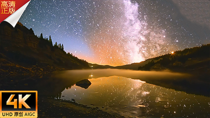 星空 星海夜景空镜 银河系星座 斗转星移