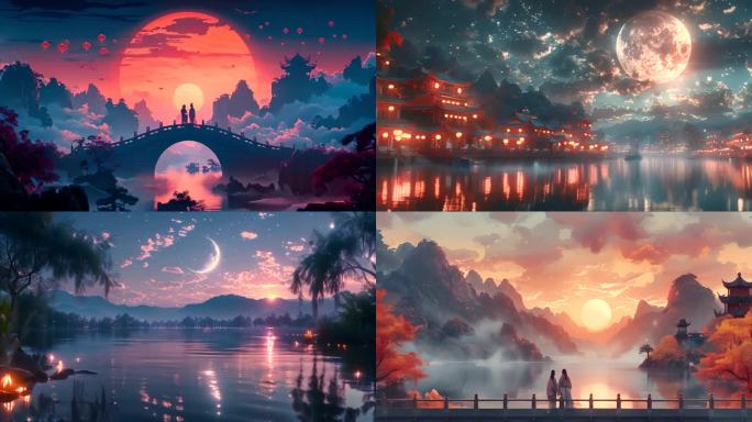 中秋七夕情人家浪漫鹊桥中秋赏月大唐盛世