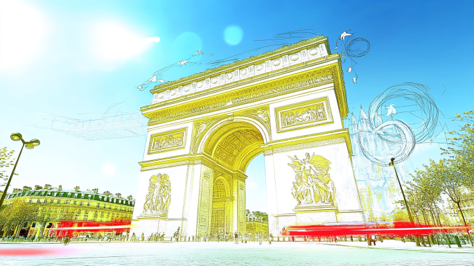 法国巴黎地标建筑+ 凯旋门