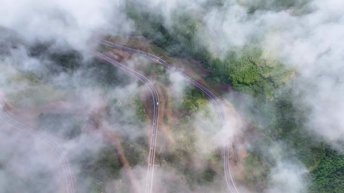 大同采凉山六棱山云海航拍