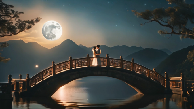 七夕情人节玫瑰花爱心牛郎织女