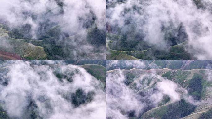 大同采凉山六棱山云海航拍