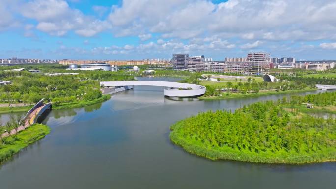 上海临港 滴水湖航拍  上海天文馆
