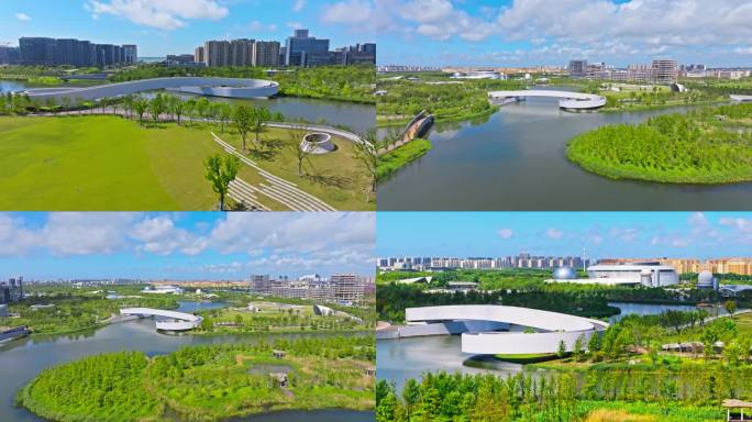 上海临港 滴水湖航拍  上海天文馆