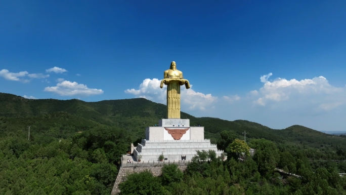 长治市地标炎帝像航拍御3,4K