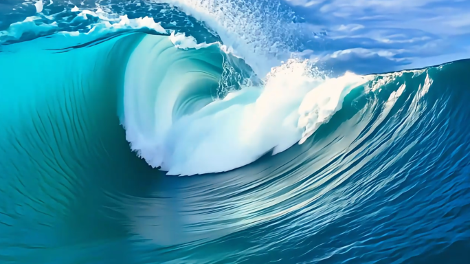 海上滔天巨浪大浪翻滚