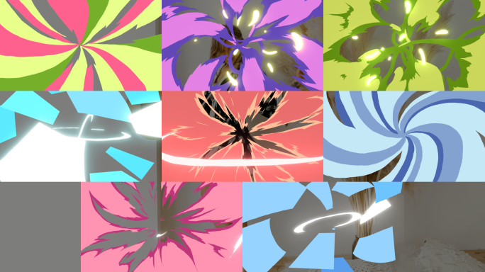 8种MG动画无缝抽象爆炸转场视频素材