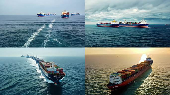 远洋航行货轮游轮小岛航线群海上经济贸易