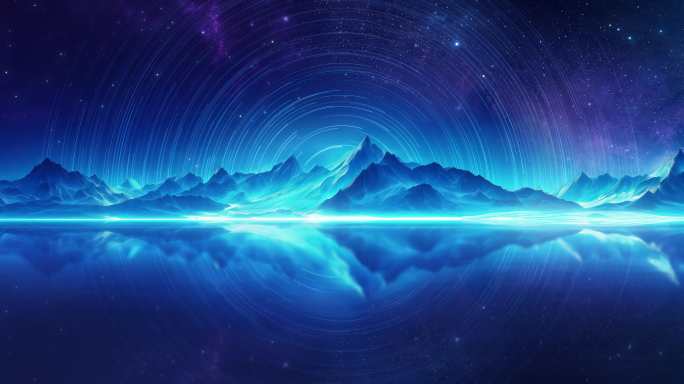 7K唯美梦幻 抽象 星轨 山脉
