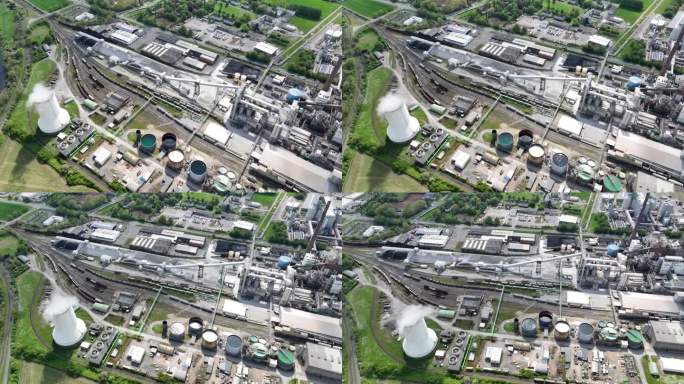 德国化工产品生产基地设施。鲁尔地区。工业园区。鸟瞰图。