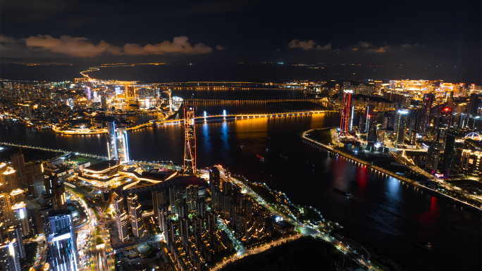 粤澳深度合作区十字门水道夜景