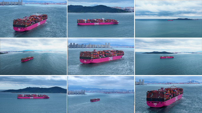 国际贸易集装箱船出海货船进出口贸易