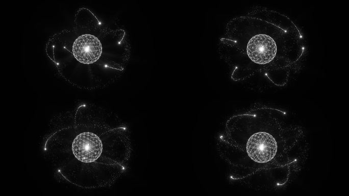 原子粒子环绕粒子