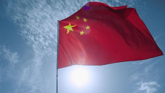 五星红旗迎风飘扬 爱国 党政 庆祝国庆节