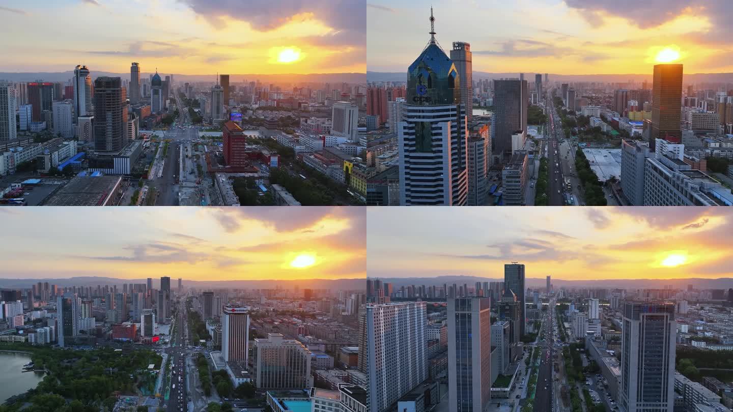 升级中迎泽大街夕阳从建设路到迎泽大桥
