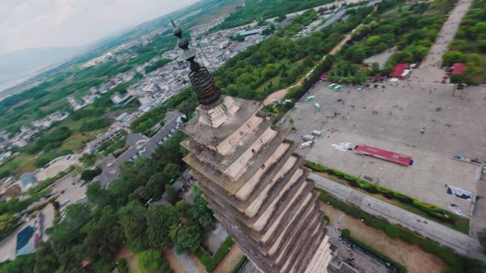 大理三塔寺穿越机航拍FPV