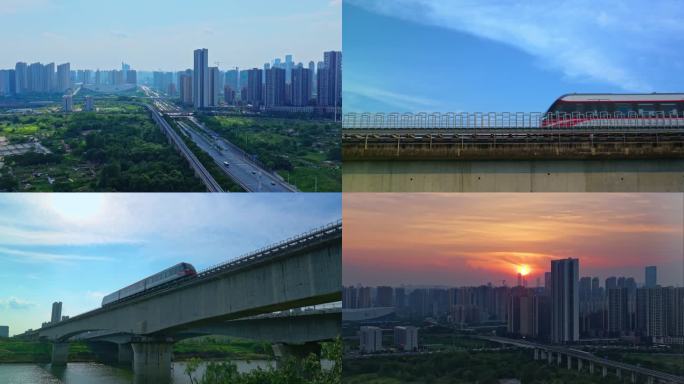 磁悬浮列车夕阳下的磁悬浮列车