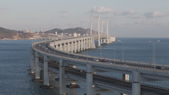 4k 大连跨海大桥 升格近景