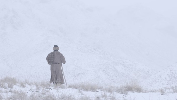 情景再现 武威 凉州 雪中行人 古人诗人 河西四郡 河西走廊 雪地 雪景 荒芜4