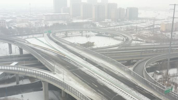 城市雪景 呼和浩特雪景