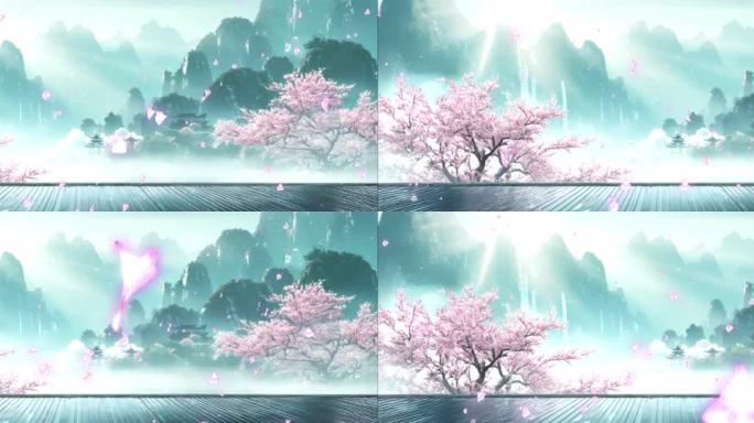 8K戏曲京剧水墨山海舞台背景大屏02